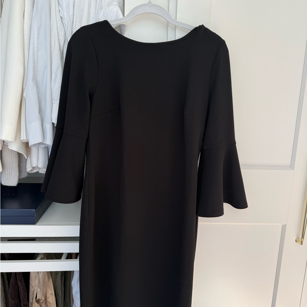 Calvin Klein Elegant Black Flared Sleeve Dress